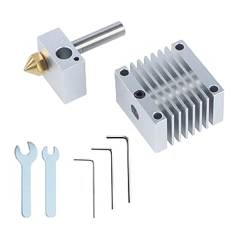 3D Printer Accessories for Tina 2S Replacement Clone Hot End Assemble Kit Include Heating Element Heatsink Nozzle 0.4 Throat Directly Drop in Original