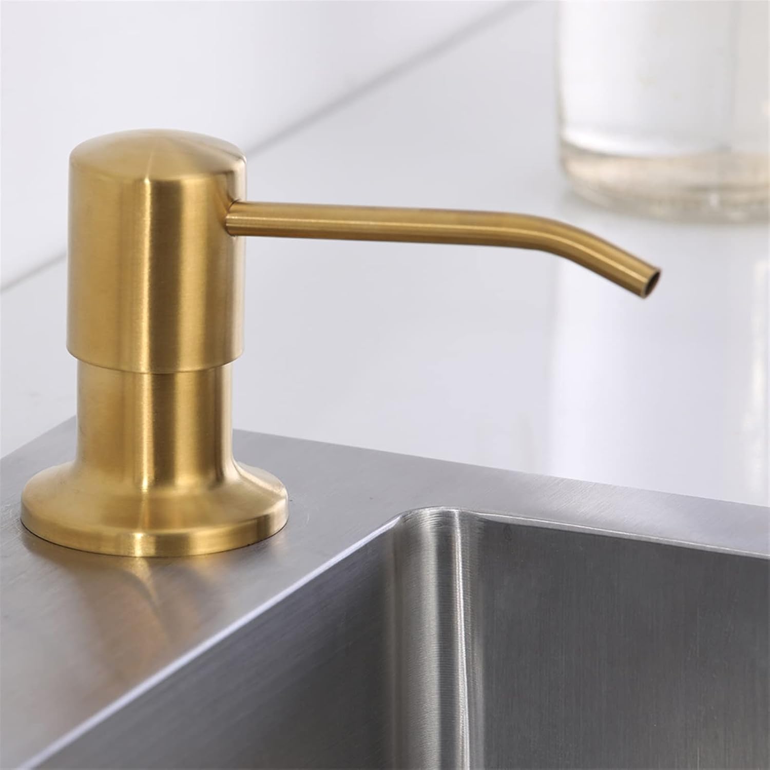 4 Colors Countertop Stainless Steel Kitchen Sink Brushed Gold Liquid Soap Dispenser Large Capacity Liquid Detergent Pump Bottle (Color : Gunmetal)