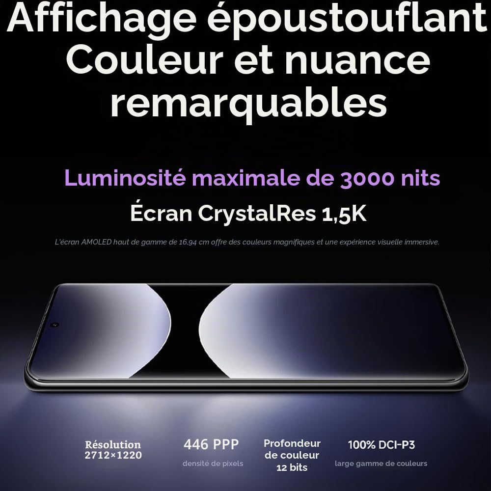 XIAOMI Redmi Note 14 Pro 5G NFC Smartphone, 12+512GB, IP68, Violet, 5110mAh, 45W, Caméra IA Professionnelle 200 MP, sans Chargeur