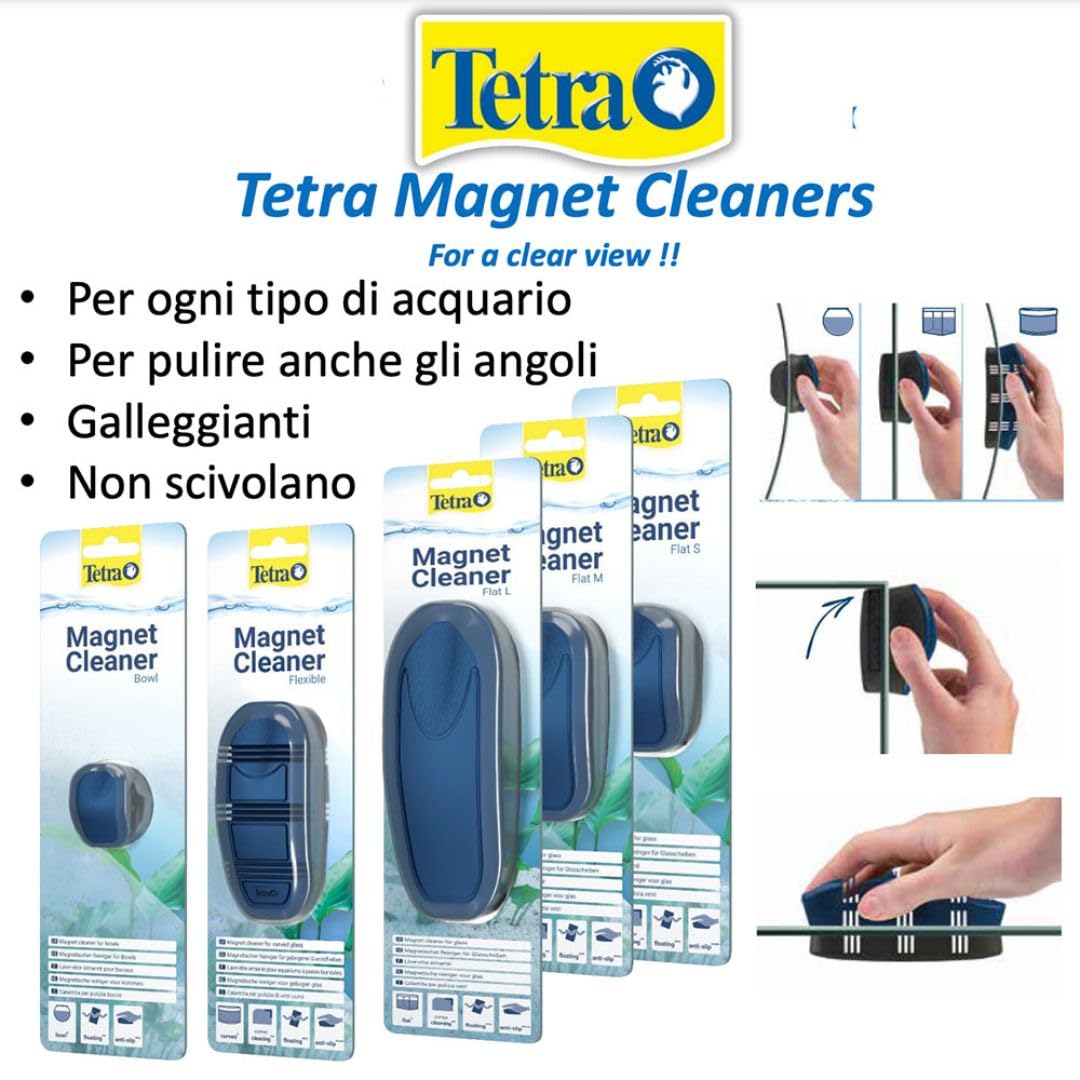 Tetra Magnetyczny środek czyszczący płaski M – magnetyczny środek do czyszczenia szyb do akwarium, magnes tarczowy do szybkiego i łatwego czyszczenia akwariów o grubości szkła do 6 mm