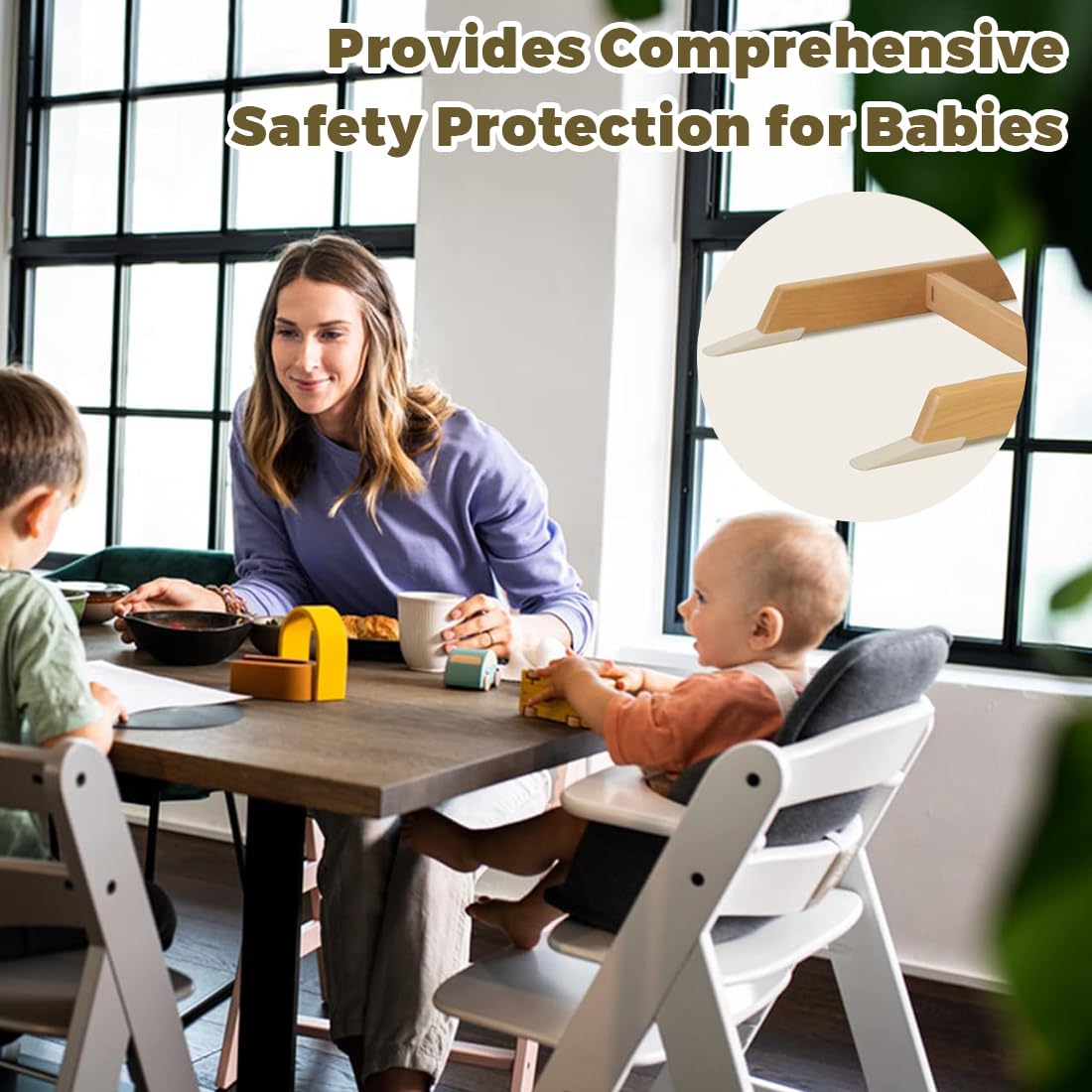 Protezione Antiribaltamento per Seggiolone Stokke Tripp Trapp, Set di Pattini Estesi, Prolungamento Base