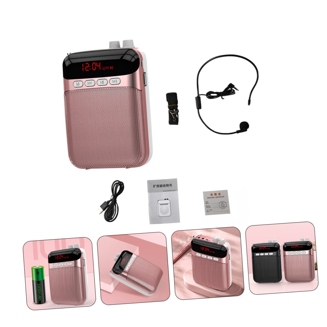 Vaguelly Teacher's Amplifier Voice Amplifier Mini Compact Design Portable for Tablets Smartphones Long Battery Life