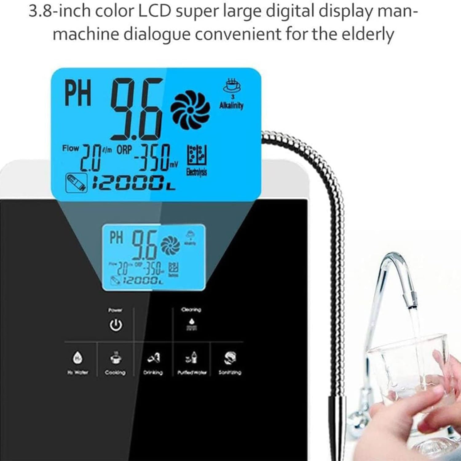 Máquina Agua Hidrógeno Rica En Hidrógeno Máquina Ionizadora Y Purificadora Agua, La Máquina Ionizadora Agua Produce Ácido Alcalino Ph 3-11.0 hasta -800mv Orp Filtro De Agua Táctil LCD