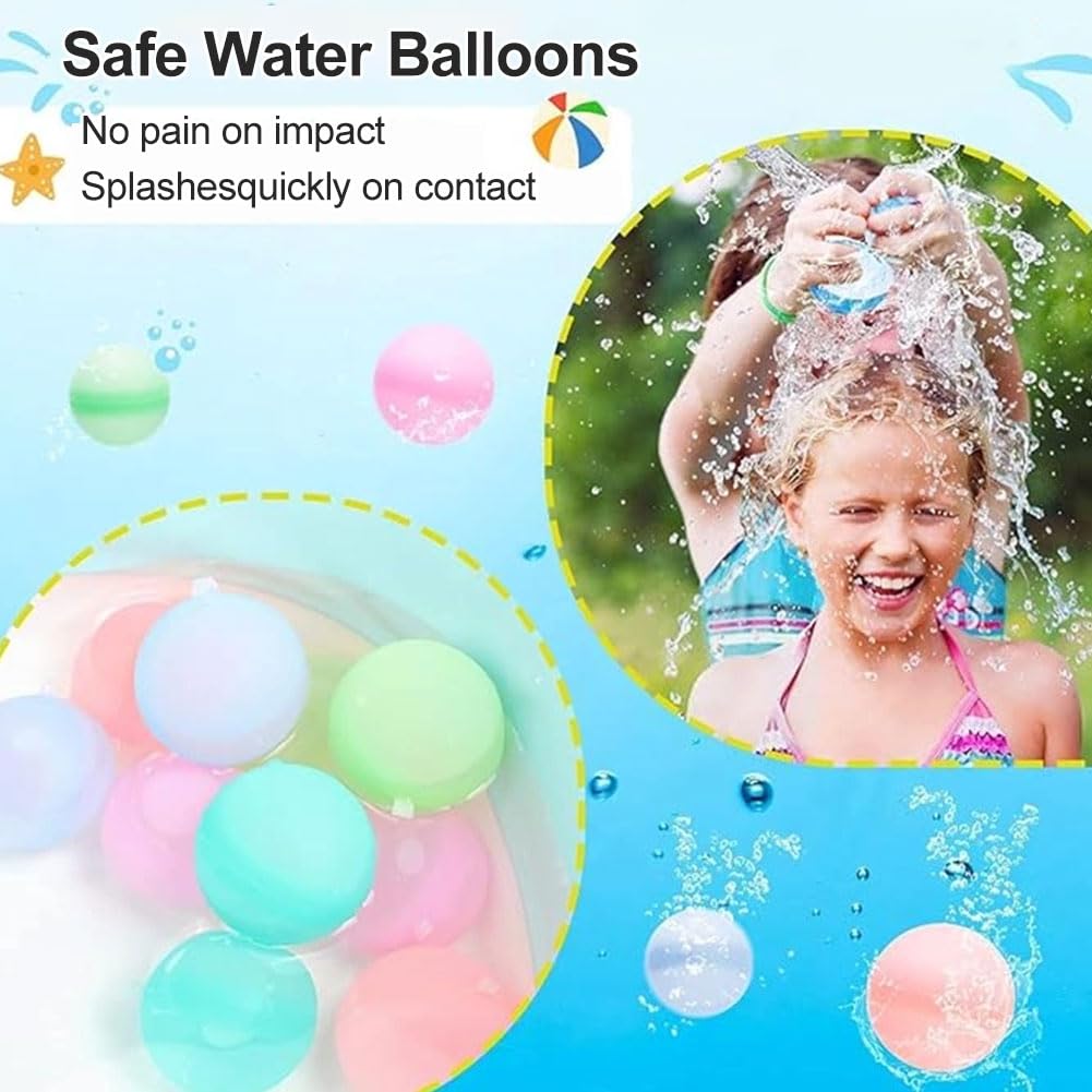 Palloncini ad acqua riutilizzabili, chiusura automatica, 6 pezzi