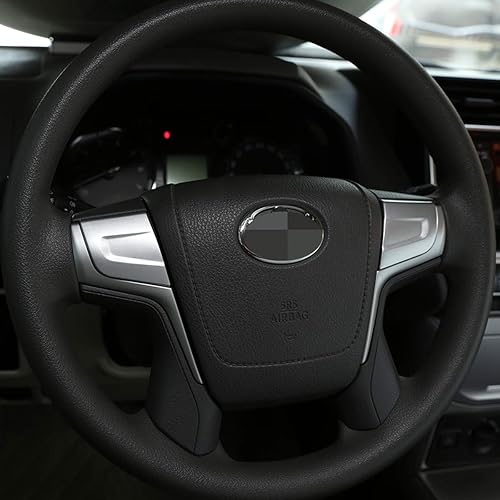 Miniatura 3 de ABS cromo coche volante botón marco etiqueta 2PS para Toyota Land Cruiser Prado FJ150 150 2018 auto accesorios