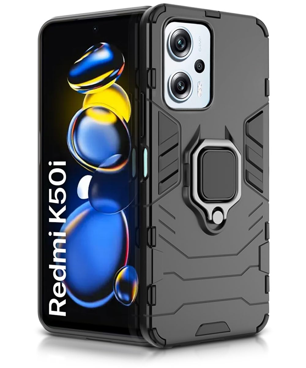 WOW IMAGINE Shock Proof Back Case Mobile Cover for Redmi K50i 5G | Bumper Back Cover Case(Tough Armor | Hybrid PC + TPU | Full Protection with Ring Holder & in-Built Kickstand | Black) (B0CKF7GB92) Amazon Price History, Amazon Price Tracker