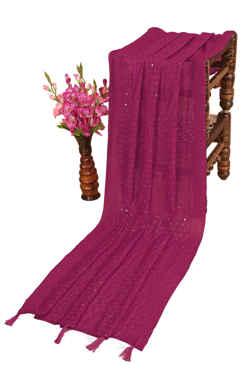 Chanderi Cotton Embroidered Dupatta with Mirror Work & Tassel Border – Striped Pattern – Soft, Lightweight-picture-55