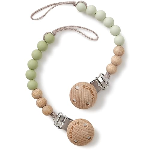 SAMiGO Clips para chupetes de silicona Paci Binky Clips para bebés niños y niñas - 2 unidades