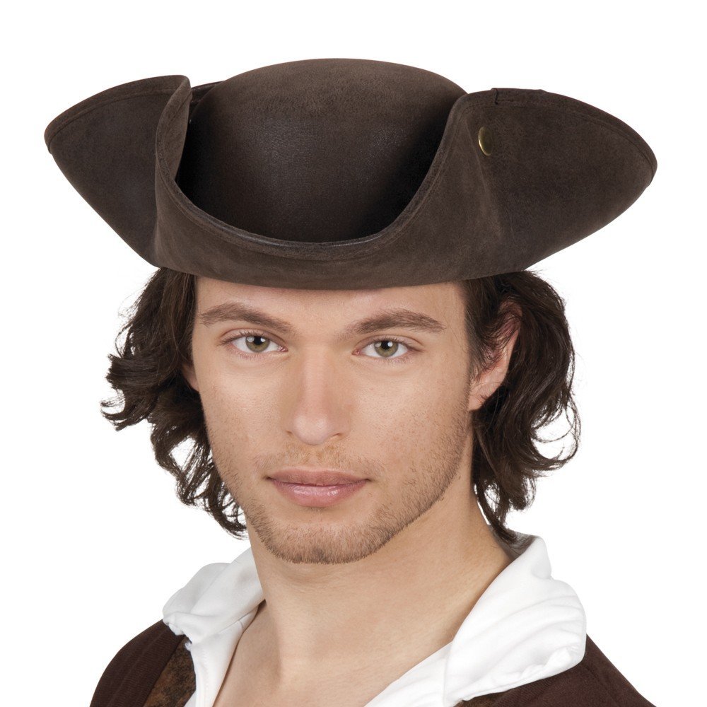 Boland 04350 - Hut Charles, Kunstleder, Pirat, Seeräuber, Mittelalter, braun, Dreispitz, Karneval, Halloween, Fasching, Mottoparty, Verkleidung, Theater