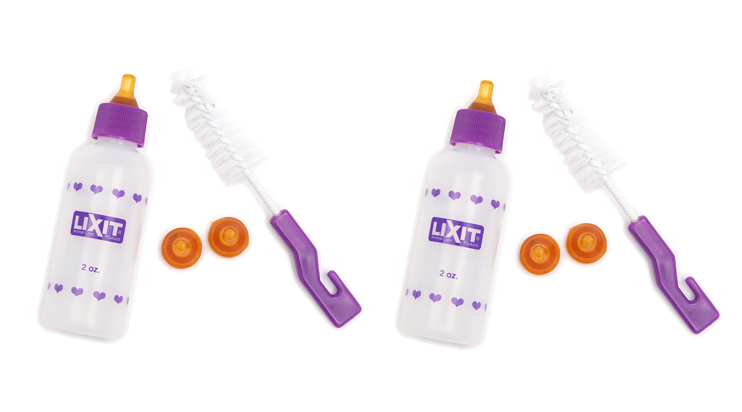 Lixit® Nursing Bottle Kits for Hand Feeding Puppies, Kittens, Guinea Pigs, Ferrets, Rabbits, Raccoons, Squirrels and Other Pets - Made in USA (2 Ounce