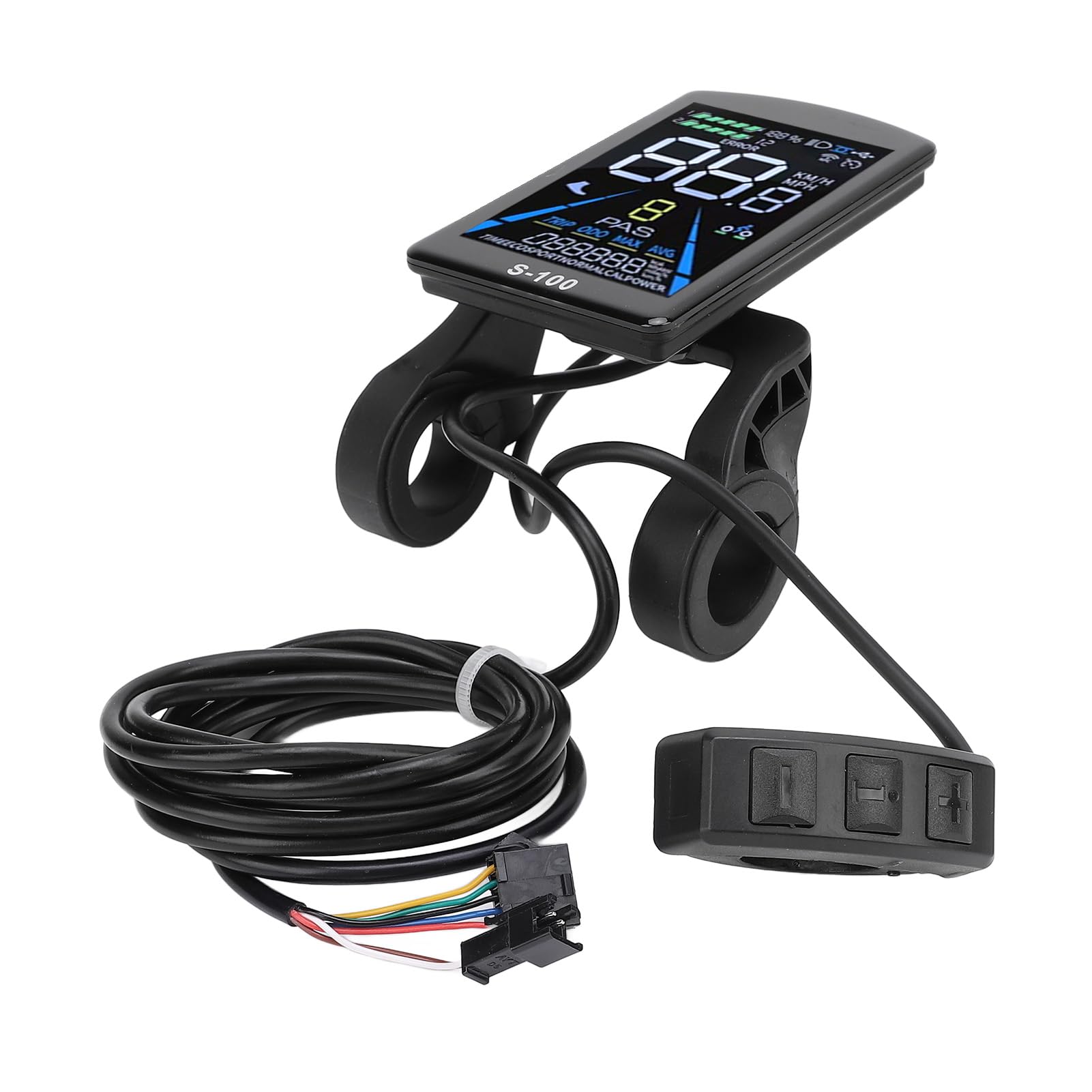 Asixxsix Display LCD per Bici Elettrica, Display Universale Ad Ampia Tensione 24V 36V 48V 60V 72V, Impermeabile con Schermo Verticale Colorato Prestazioni Stabili per Bici Elettriche