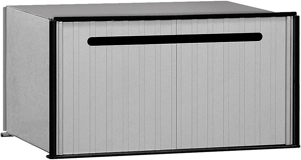 Salsbury Industries 2280 Aluminum Drop Box, 1 Compartment, Aluminum with Black Trim