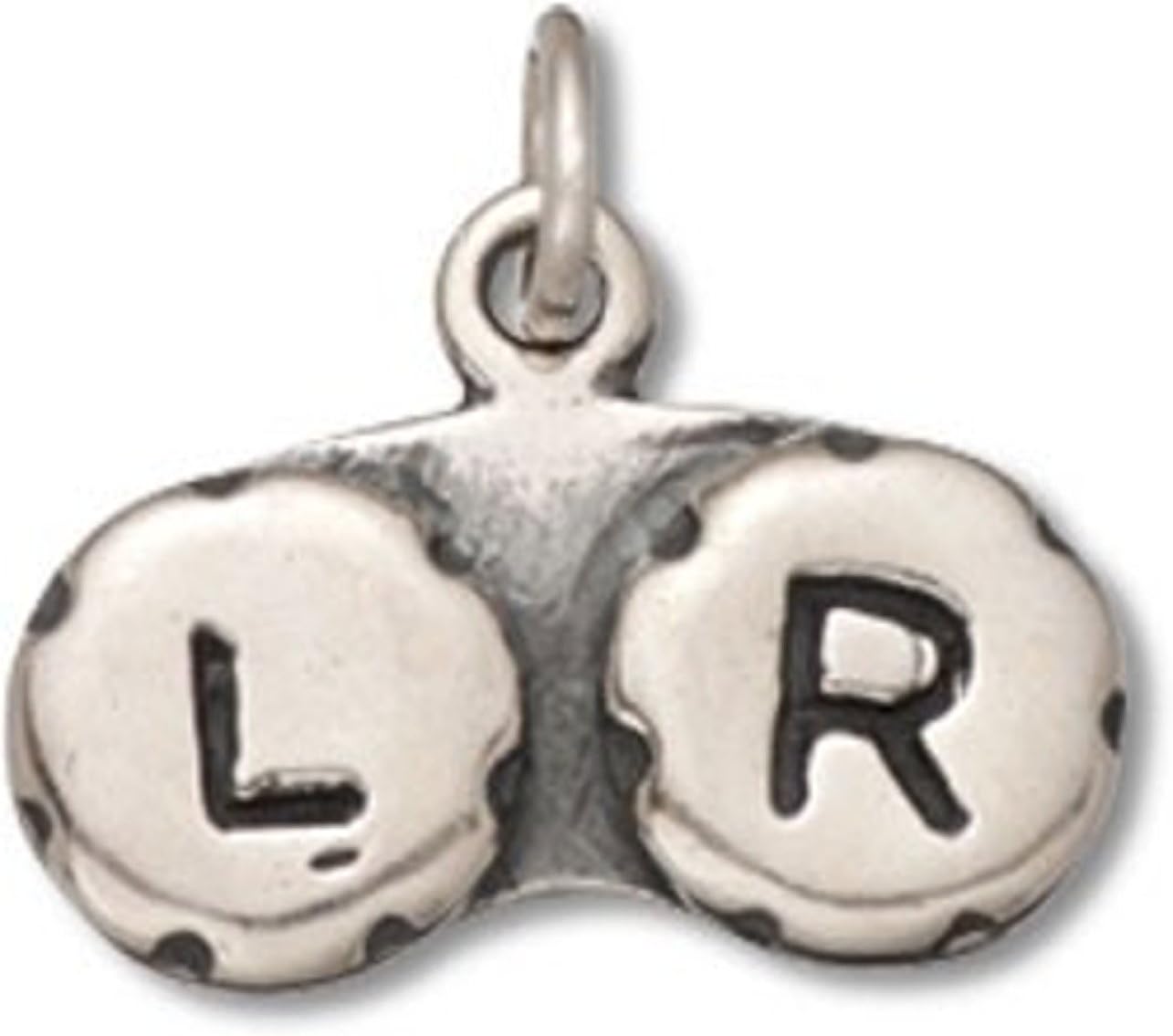 Sterling Silver 3D Left Right Eye Contact Lens Case Charm