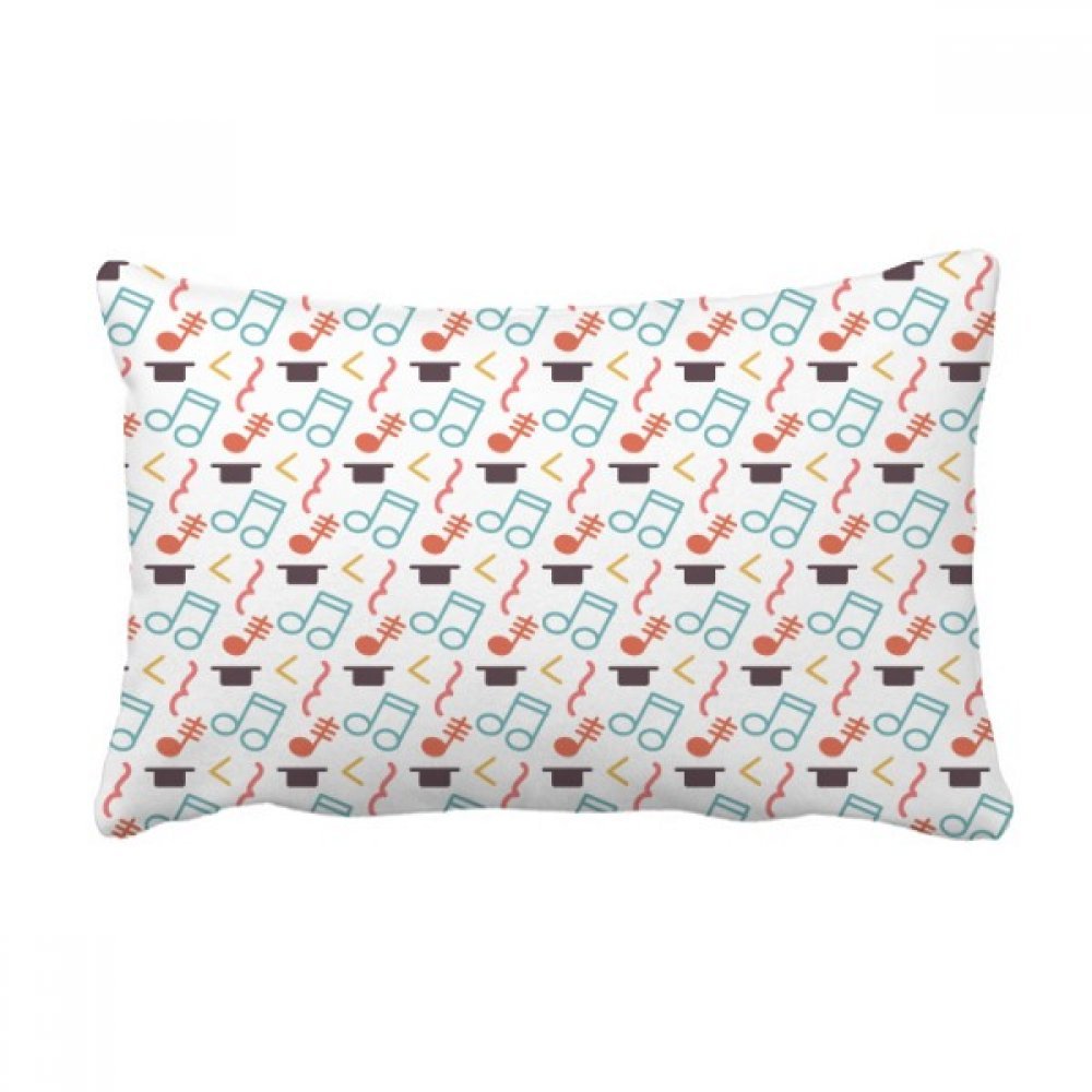 Coussin lombaire notes de musique colorées blanc 40x60 cm pour canapé