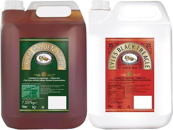 Bulk Golden Syrup & Black Treacle Bundle – 2 × 7.257 kg Catering Containers – Tate & Lyle Original Cane Syrup
