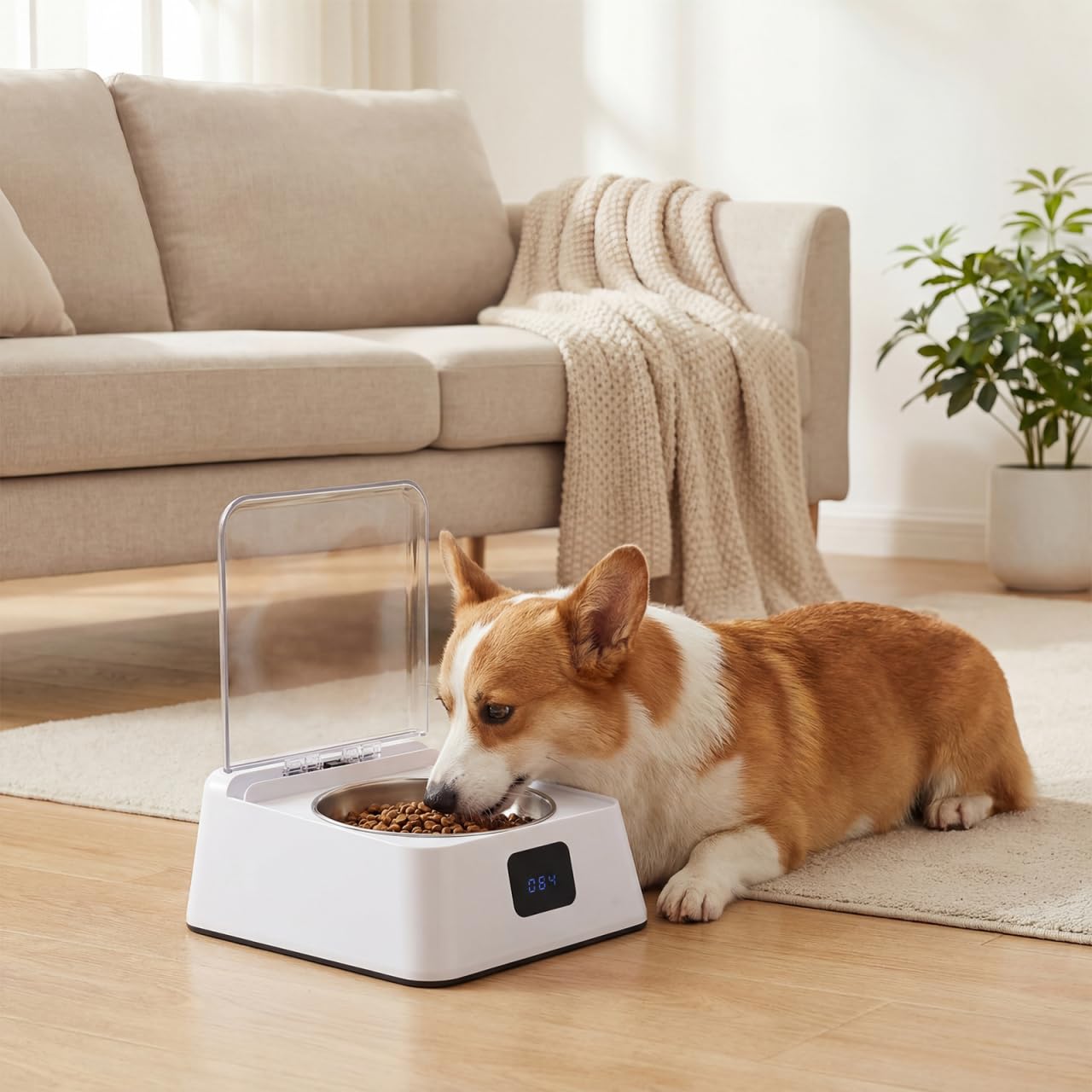 VICASKY Automatischer Infrarot-Sensor Haustier Futterspender Mit Anti-rutsch-Basis Großer Kapazität Automatischem Öffnungsmechanismus Sicher Für Katzen Und Hunde Batteriebetrieben Für