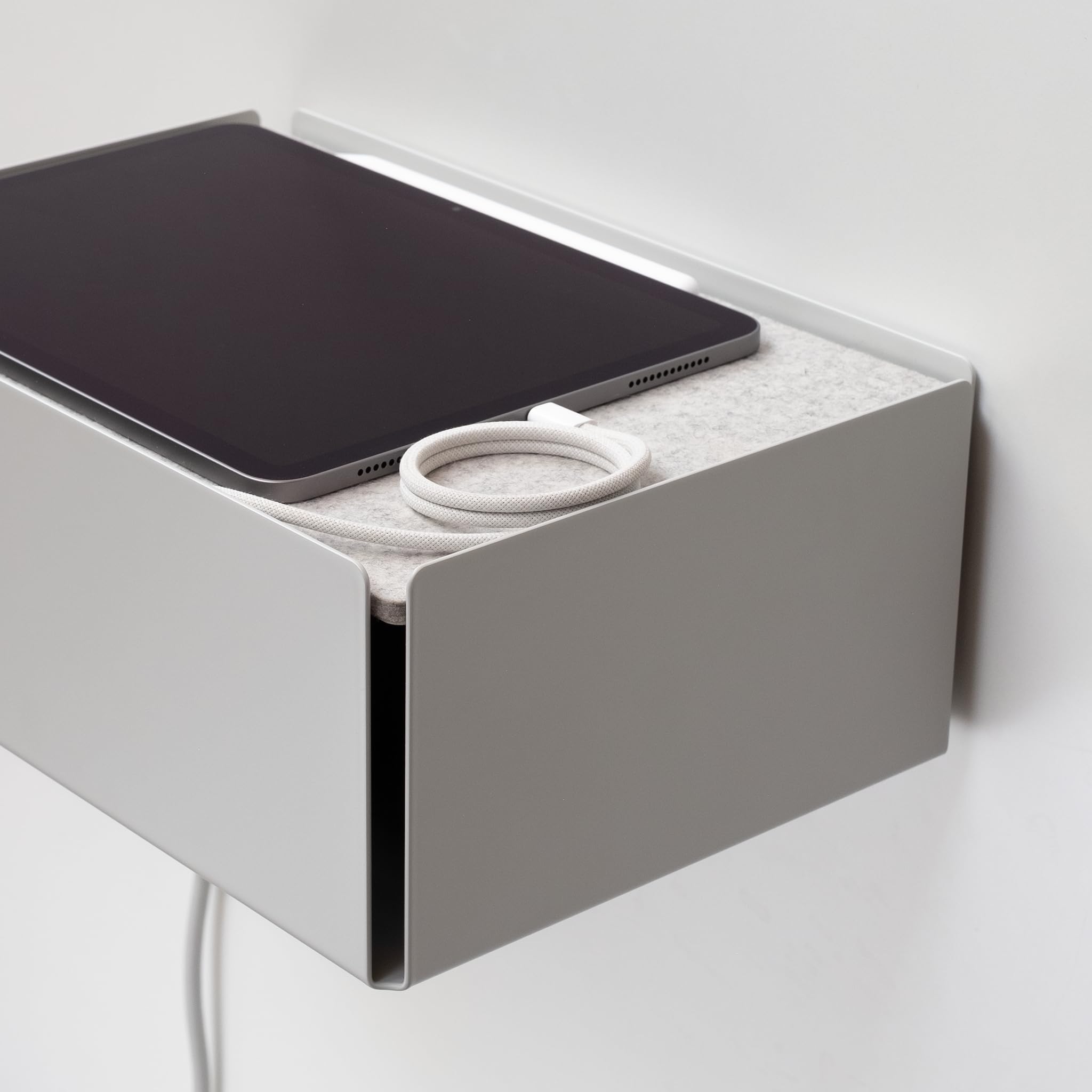 Charge-Box Design Ladestation, Lichtgrau/Filz Marble