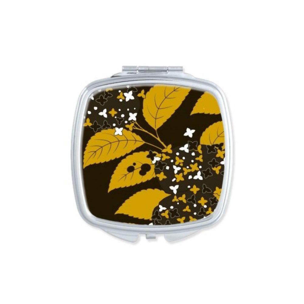 Miroir carré portable maquillage compact de poche fleur rouge