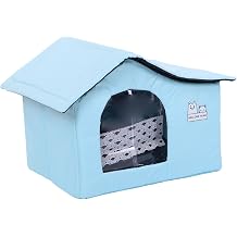 Cryfokt Air Conditioned Cat House, 360 3D Cold Insulation Cooling Pet House with 0-8 Ice Packs, Smart Thermostat Cat for Large Medium Small Cats and Dogs Large