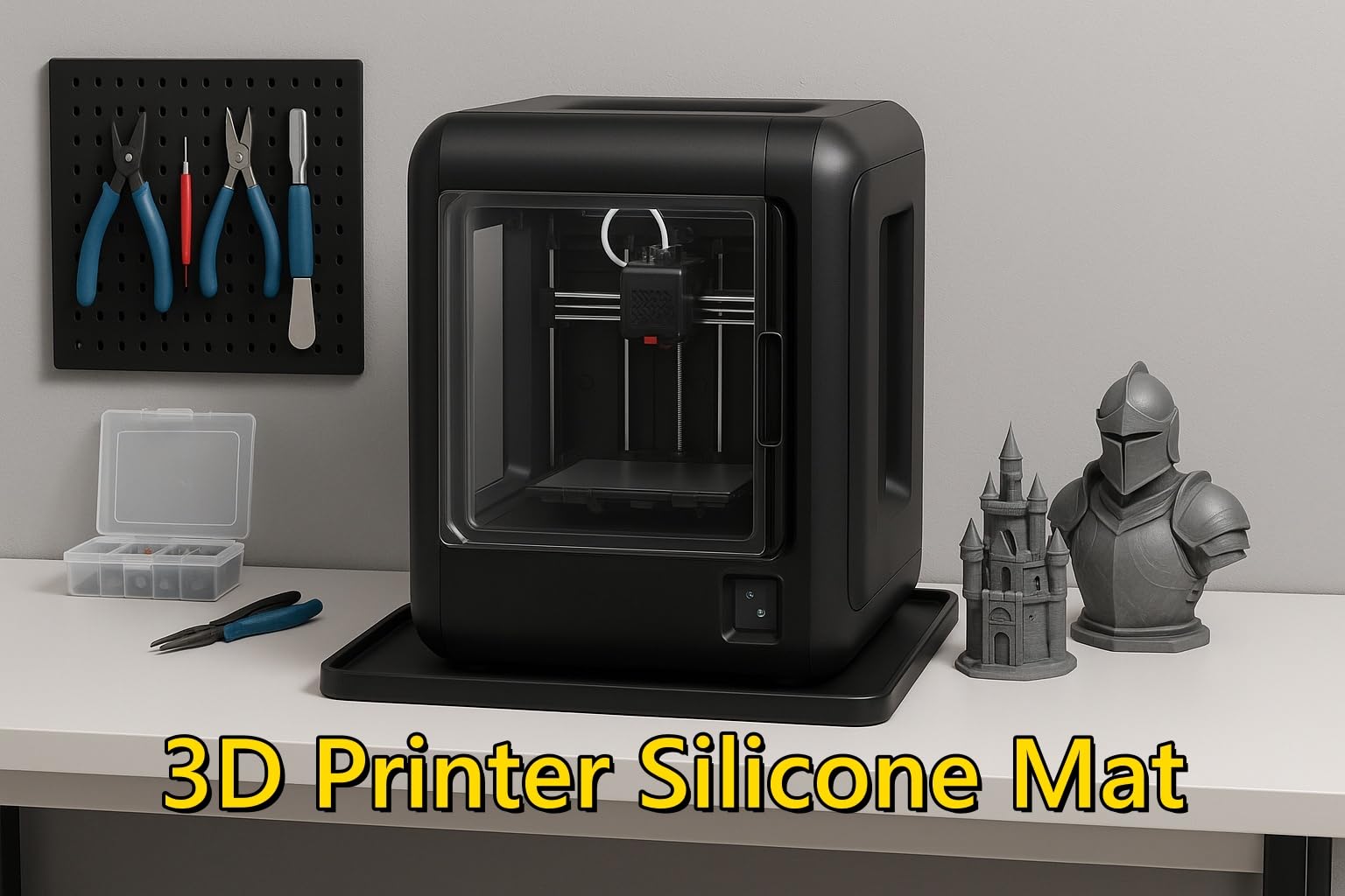 Silicone 3D Printer Mat - Protect & Stabilize -3