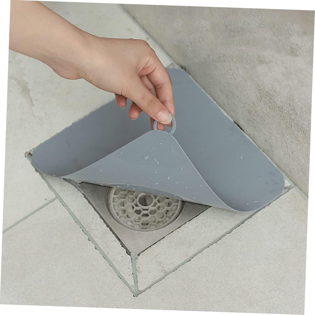 Shower Drain Plug 4 Pcs Silicone Floor Drain Pad Set Grey Tub Drain Cover Shower Hair Catcher (Color : Greyx3pcs, Size : 15X0.2CMx2pcs)