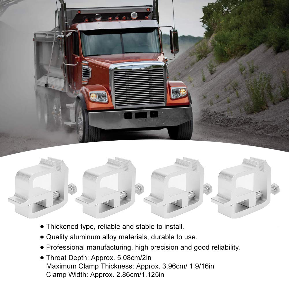 Paquete de 4 Abrazaderas para tapa de camión ,abrazaderas de montaje de carcasa universal Tite Lok Truck Cap Topper Accesorios de servicio pesado para todas las camionetas ,exterior automotriz