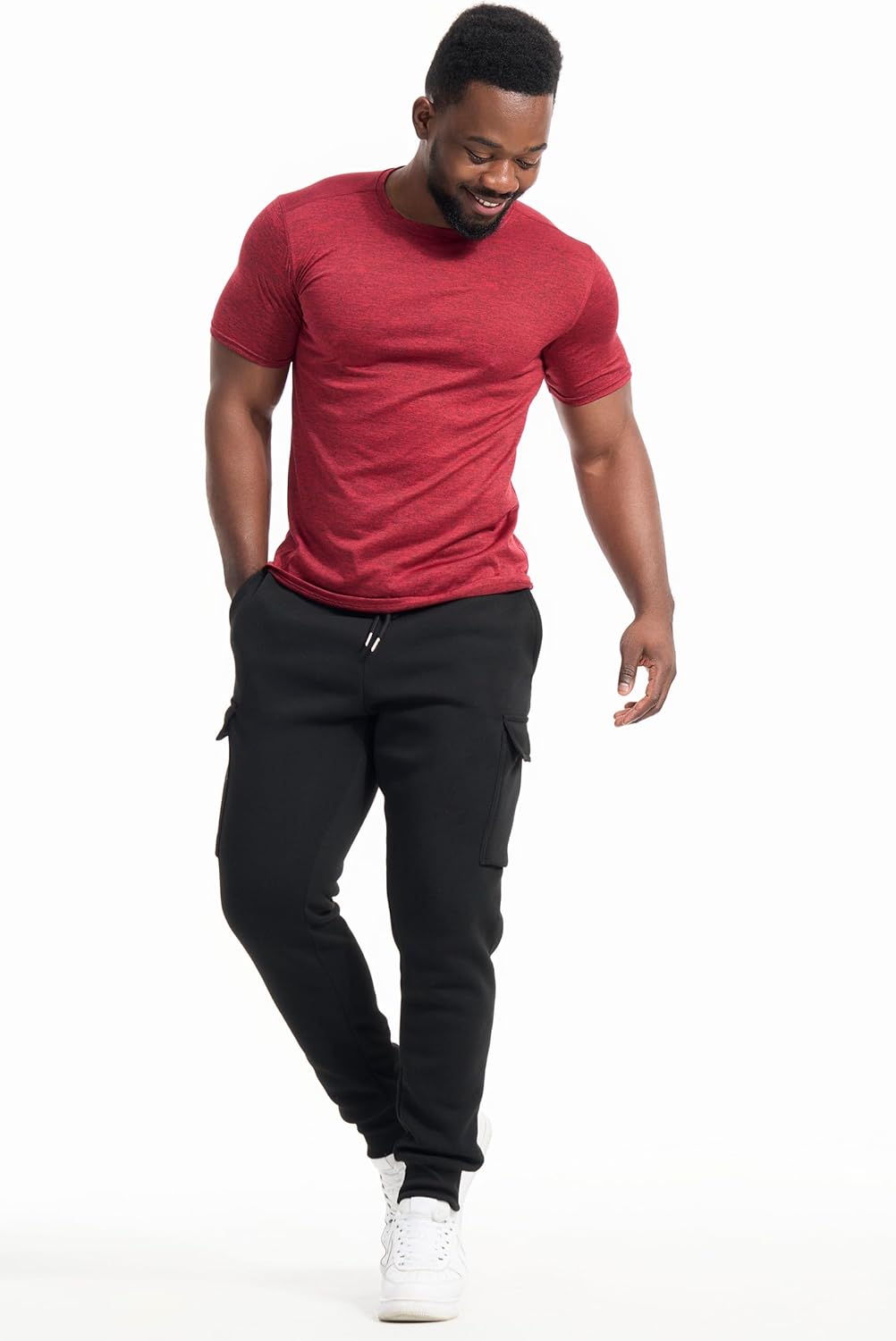 Men's 3-Pack Fleece Athletic Workout Jogger Sweatpants with Cargo Pockets and Drawstring Size S-3XL - Image 4