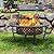 Panovue 42 Inch Fire Pit with 2 BBQ Grills, Wood Burning Fire Pits for Outside with Lid & Fire Poker, BBQ& Outdoor Firepit & Round Metal Table 3 in 1 for Patio, Picnic, Party