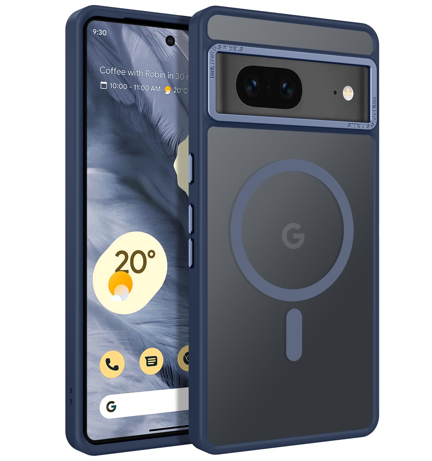 BENTOBEN for Google Pixel 7 Case [Magsafe Compatible] Translucent Matte Slim Fit Shockproof Protective Phone Case for Google Pixel 7 6.4", Navy Blue