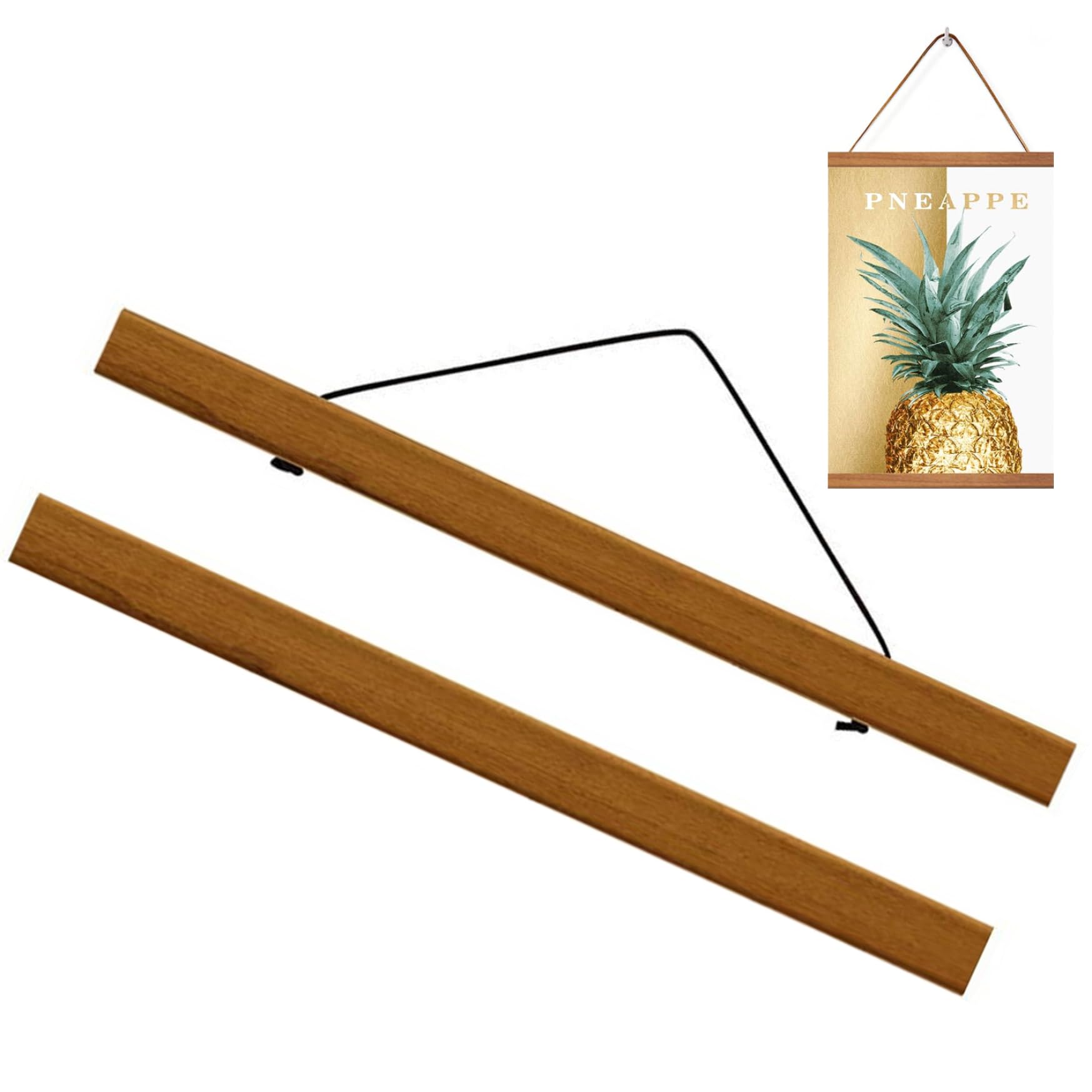 Magnetic Frame, 20 Inch Wooden Magnetic Picture Hangers, Smooth Canvas Frame Kit, Poster Hangers for Prints, Photos, Maps, Scrolls, Artwork, Decoración del hogar