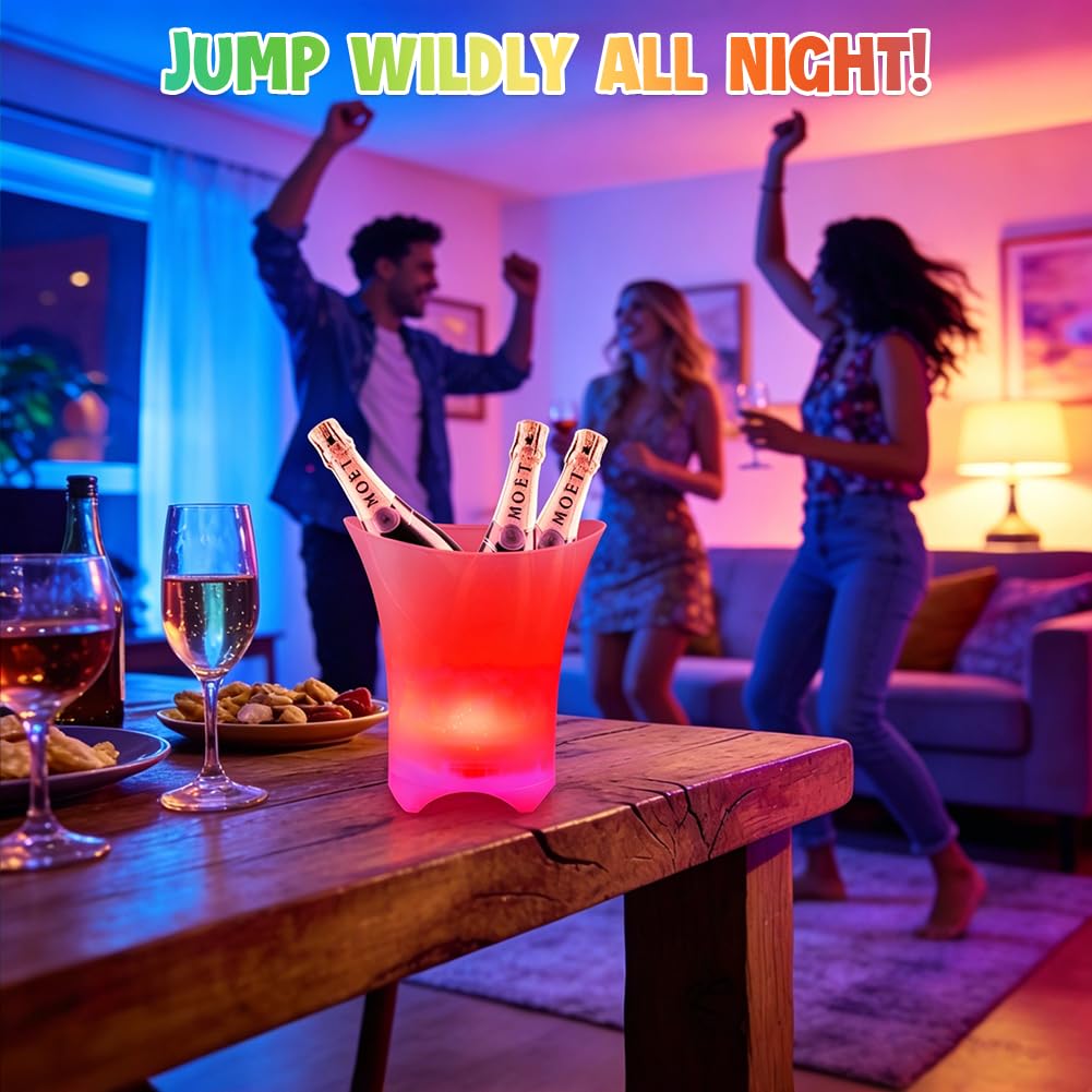 LED Eiskübel 5L, Multicolor LED Sektkübel, Eiseimer mit Bluetooth Lautsprecher, Bunter Farbverlauf,zum Kühlen Von Champagner,Wein,Getränke,Bier,Für Party,bar Club Thema