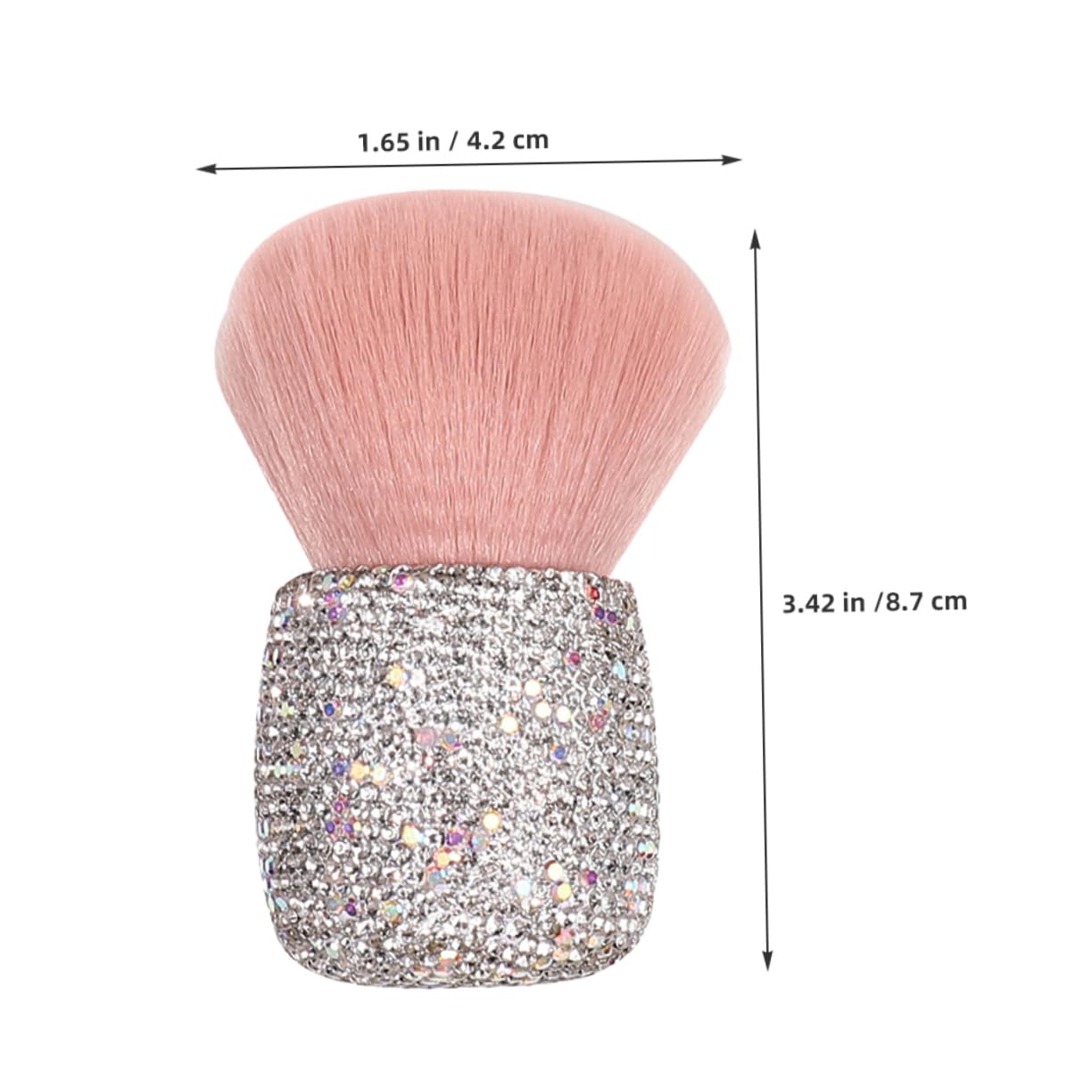 IWOWHERO Crystal Makeup Brushes Set Pink Mushroom Head Powder Blush Brush Nail Art Tool for Face Powder Foundation Application