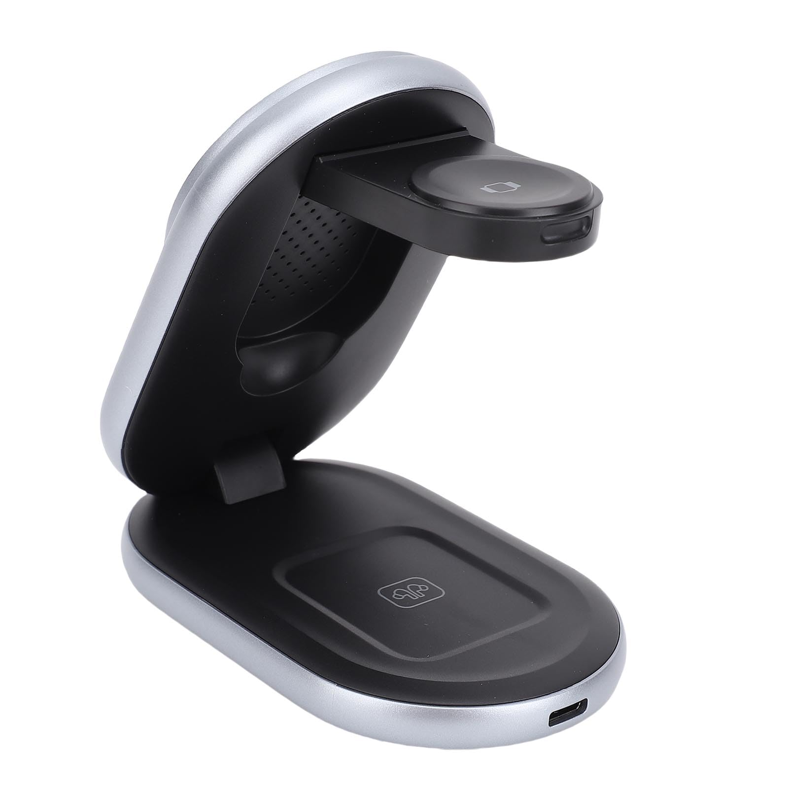 Generic Station de Charge sans Fil Rapide 15 W pour Téléphone Montre écouteur compatibilité Universelle Magnétique pour Bureau à Domicile Noir, Conception Pliable en Composite ABS
