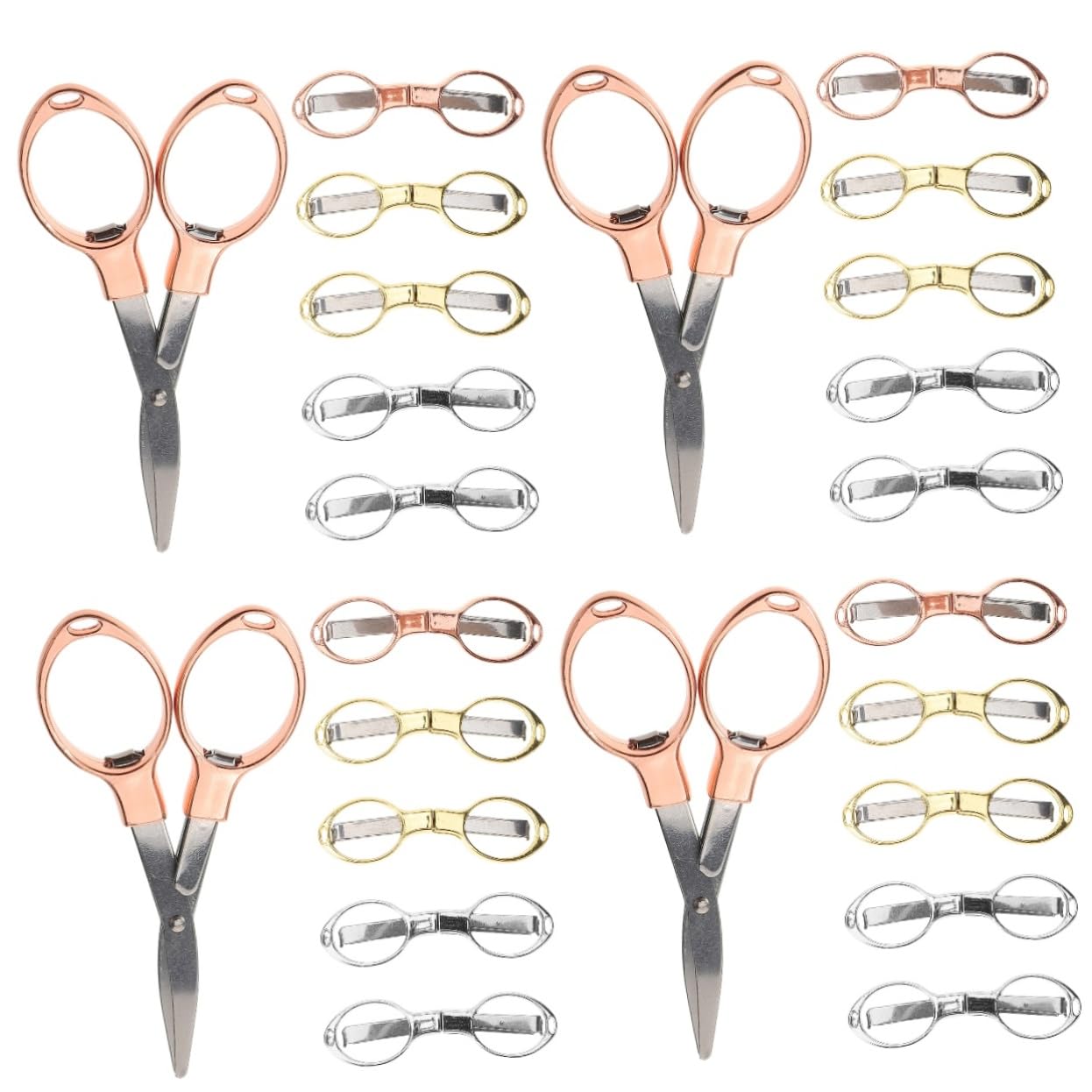 Ciseaux de voyage pliables avec design ergonomique et compact en métal, 24 pièces LALAFINA