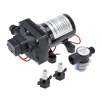 YaeMarine 42-Series Water Pressure Diaphragm Pump w/Variable Flow 12v, 3.0GPM, 55PSI Self Priming Water Pump for RV Caravan Marine Yacht