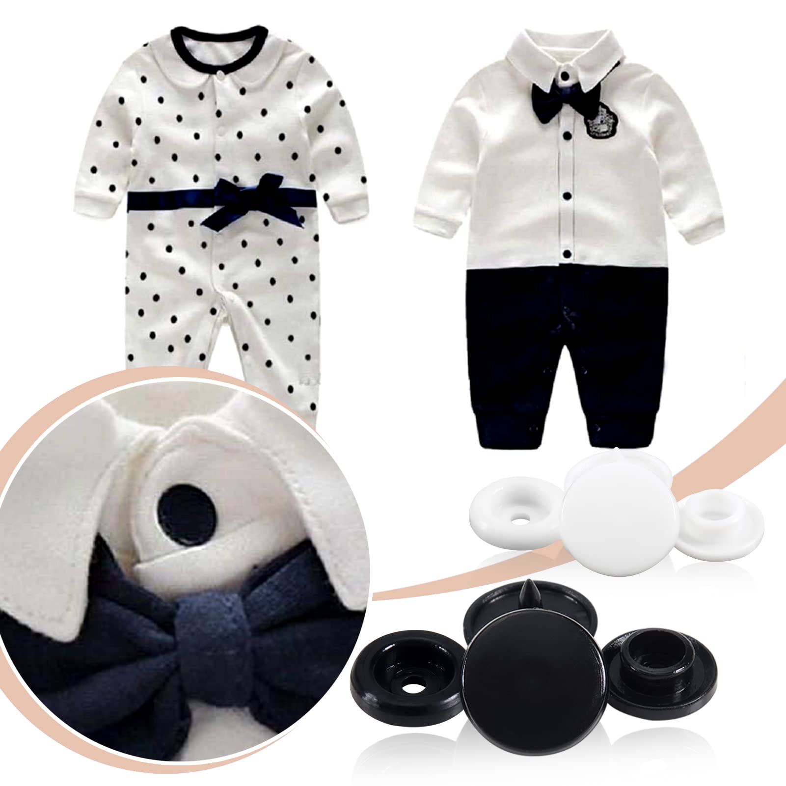 240 Bottoni A Pressione Automatici TOAOB T5 12mm | 24 Colori | Per Cucito, Fai Da Te, Scrapbooking - Foto 9