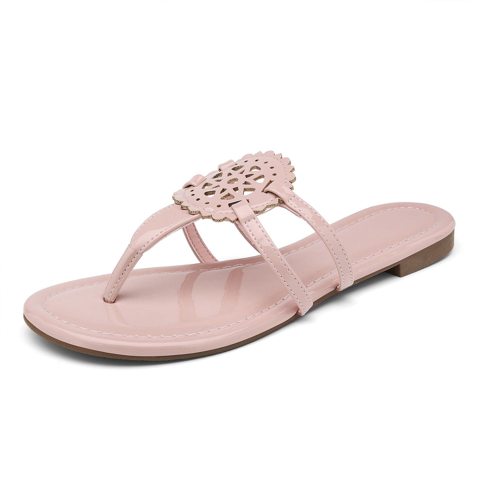 katliu Women's Flat Sandals Flip Flop Sandals Comfortable Dressy Thong Sandals