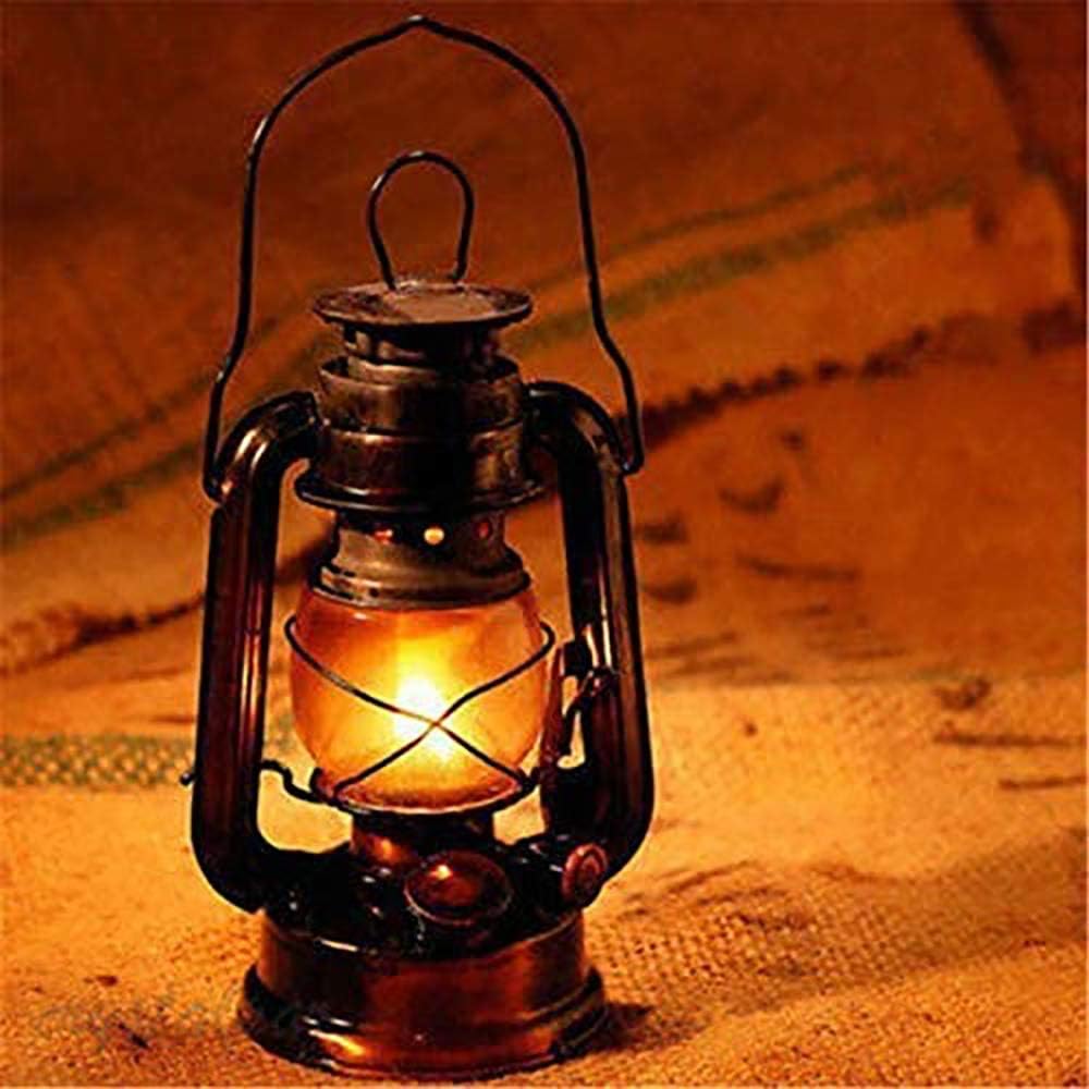 POFET Lanterna a cherosene stile rétro, Lanterna vintage da 24 cm, lampada a olio, lanterna a cherosene, lampada da tavolo in stile classico, per casa, giardino, campeggio, giallo