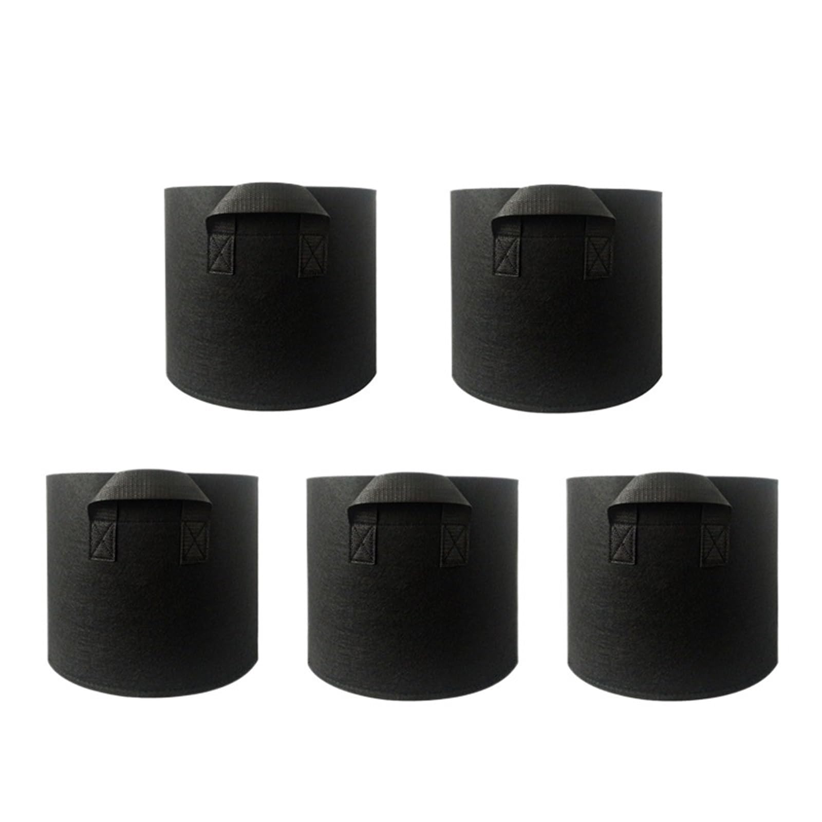 EYRMQWJPC Fabric Plant Growing Bags, Plant Grow Bags Multicolor Multiple Sizes Non-Woven Fabric Pots With Handles For Garden(5pcs Black,5Gallon 30X25cm)