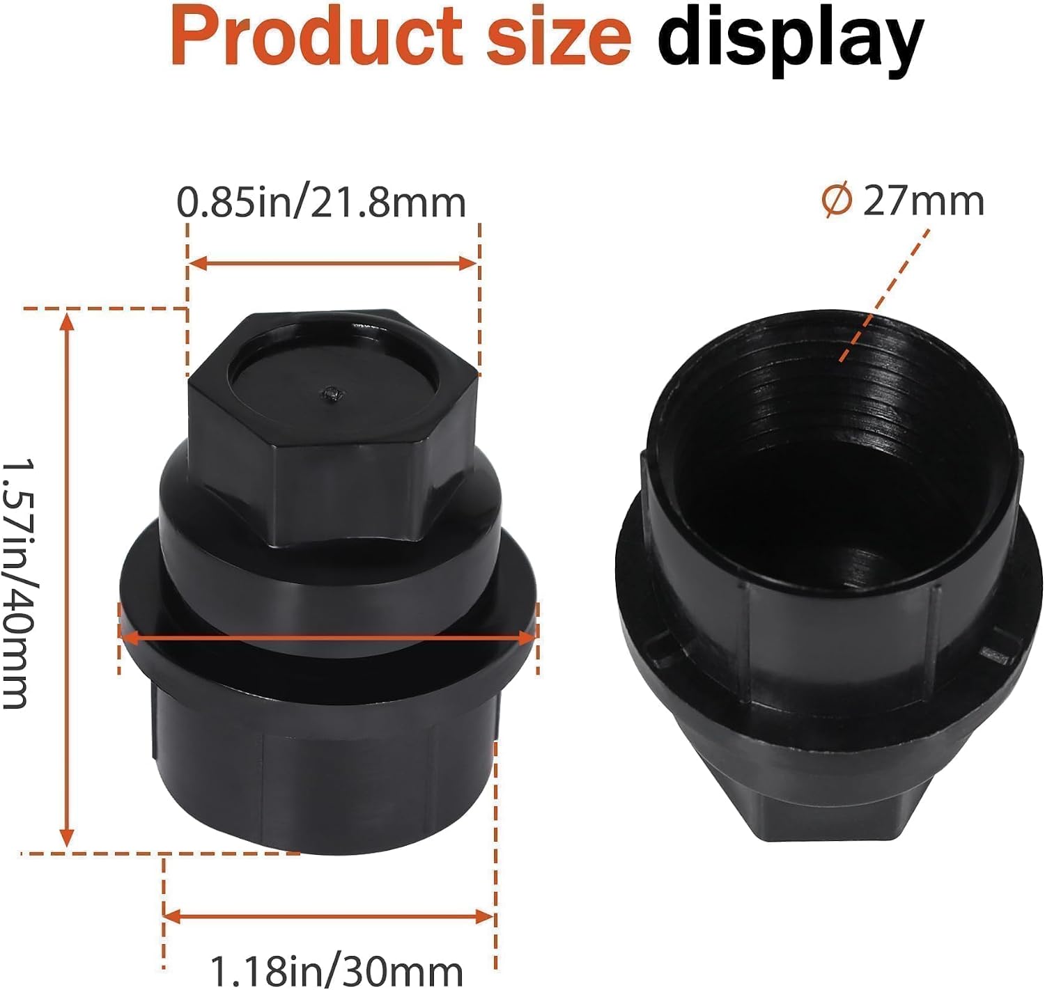 24Pcs Wheel Lug Nut Cap Covers Thread Fit for GMC for Chevy C1500 C2500 C3500 for Silverado Suburban for Cadillac Escalade M27-2.0 Hex Size 22mm Length 39.4mm Full Size 15646250 6116071 711025 99956