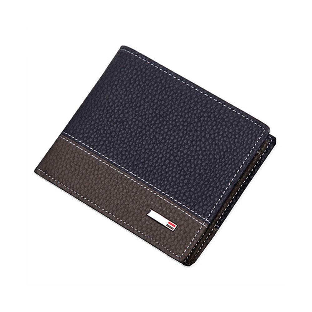 Fida&Moon Men's Stylish Wallet Slim Bifold Closure for ID Windows Card Case Zipper Wallet(Blue)