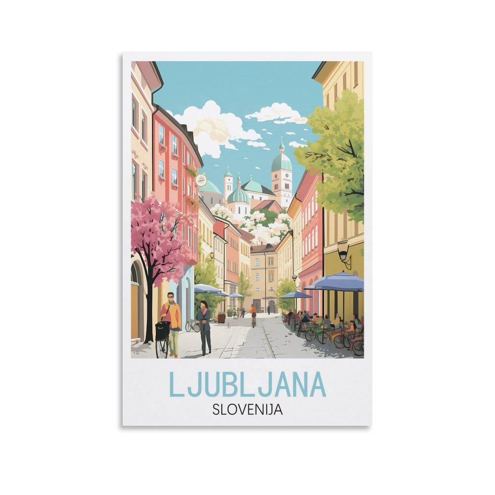 EZMLFA Diamond Painting Kits for Adults,Ljubljana Slovenija Street DIY Crystal Embroidery Gifts,Diamond Art Craft,for Living Room Home 50x60cm