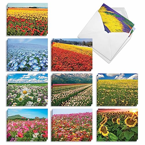 Cartes fleurs assorties pour écrire vos voeux et accompagner vos cadeaux de fête