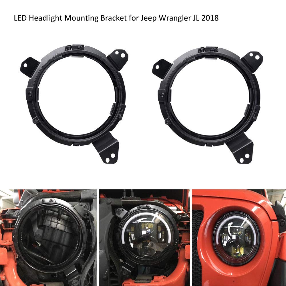 SXMA Stalowy wspornik montażowy do reflektorów regulowany uchwyt koła pierścień montażowy do 2018-2019 Jee p Wrangler JL 18 cm reflektor (nie pasuje do TJ JK)