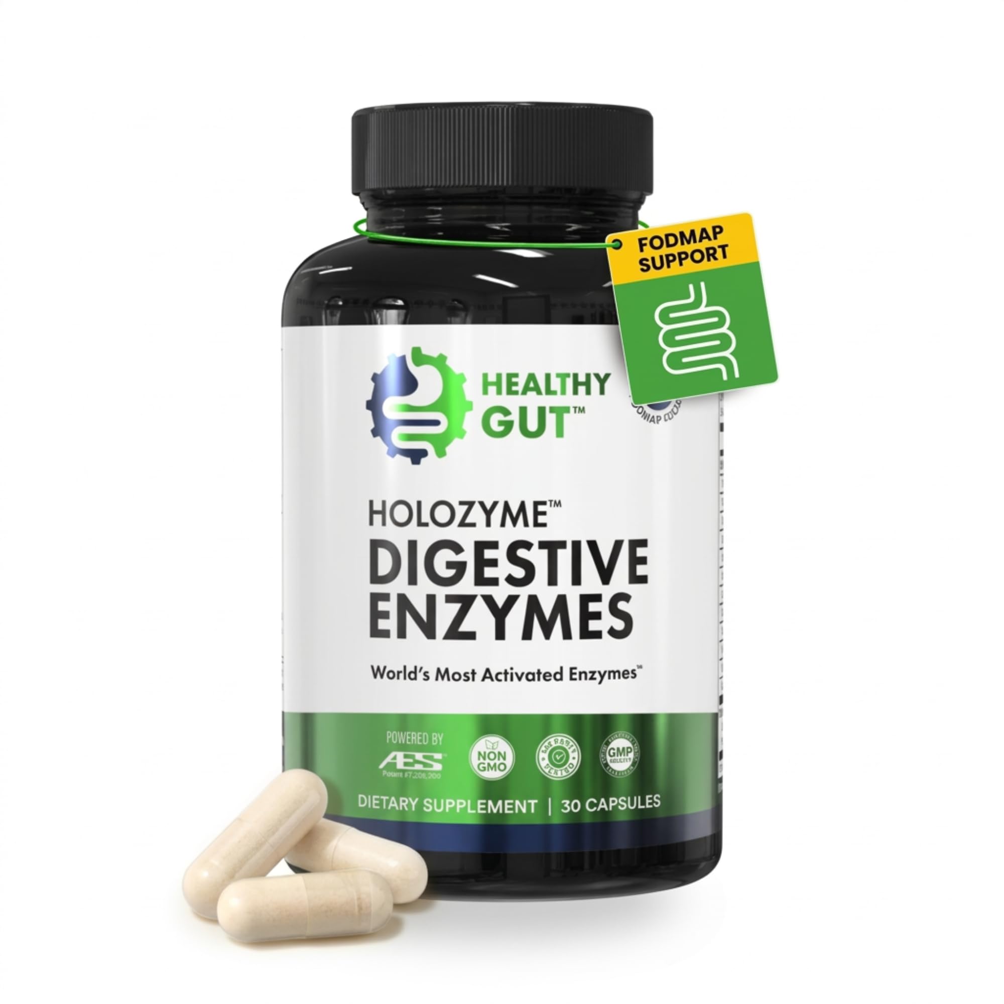 HoloZyme Max Strength Digestive Enzymes | Prevents Bloating, Gas, & Indigestion w/Protease, Amylase, Lipase, Lactase, and More | 15 Servings (Sample Bottle)