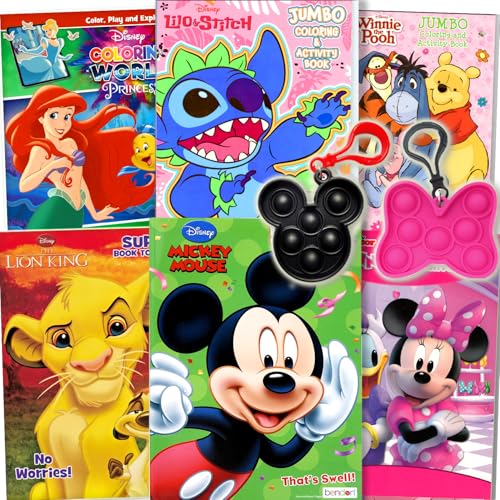Disney Classics Coloring Book Set for Kids – Bulk Activity Coloring Books Includes Mickey Mouse, Minnie, Princess Featuring Activities, Mazes,...