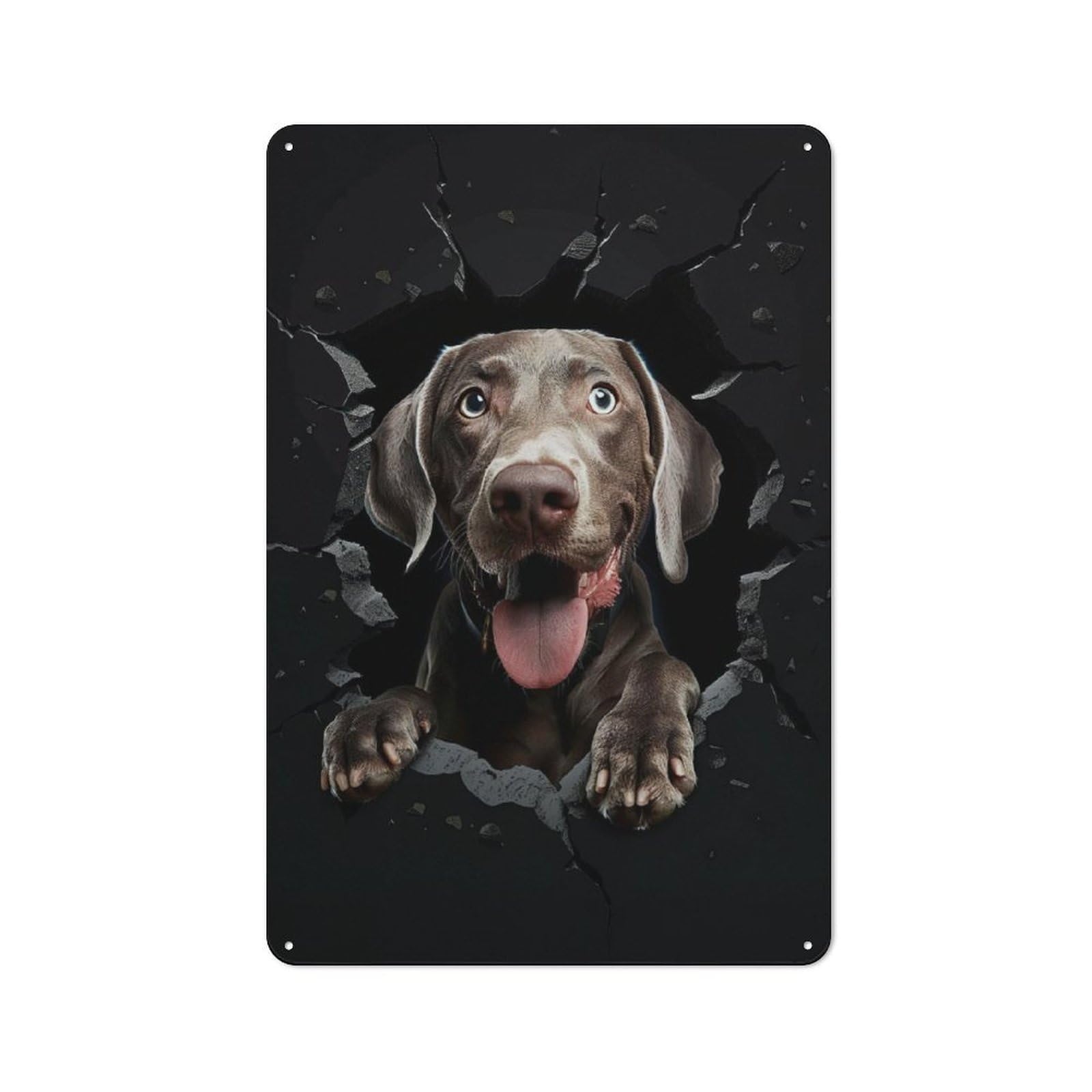 Junmoney Weimaraner Rustic Tin Sign 30X20cm Featuring For Living Room Wall, For Metal Sign Collectors, For Garage And Workshop Walls