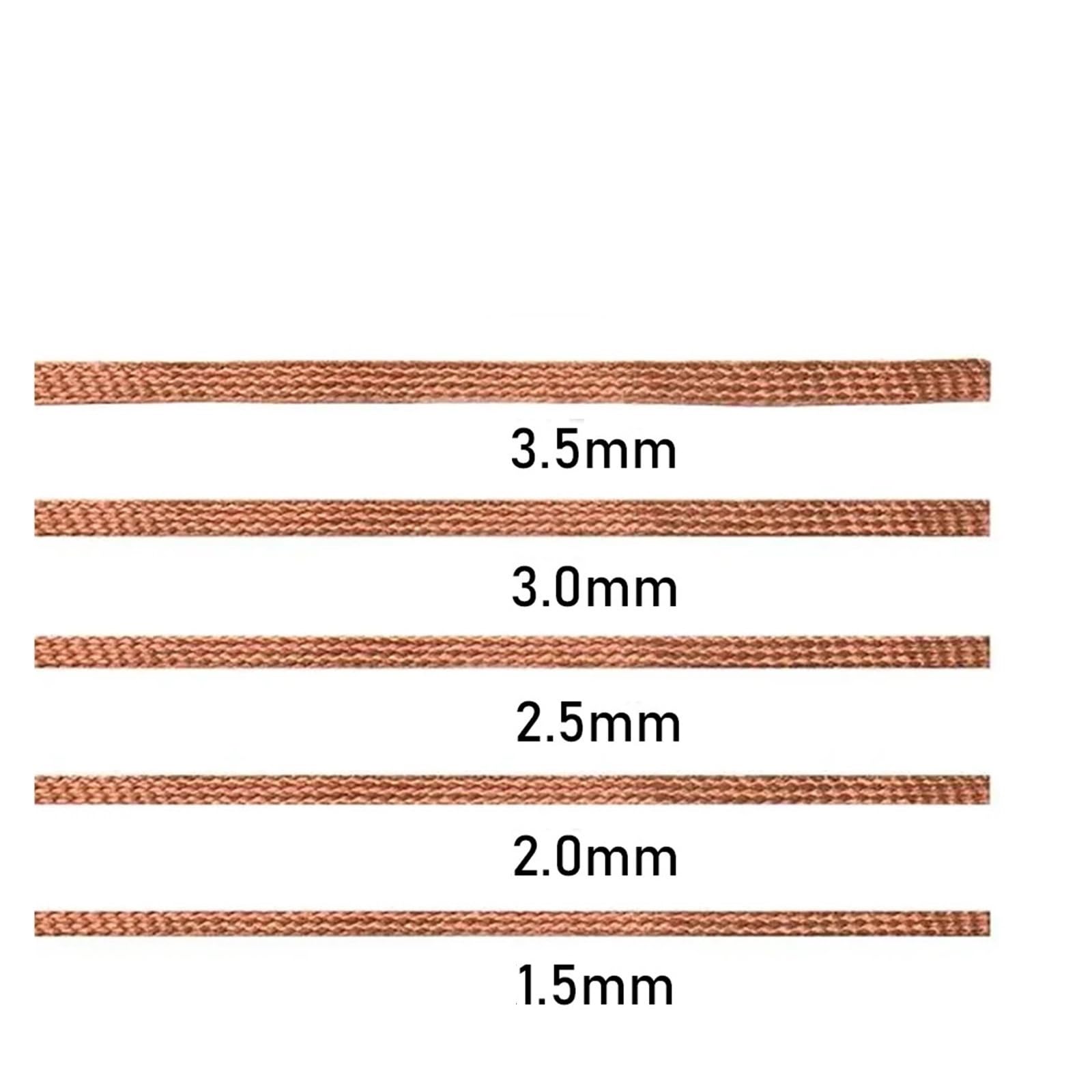 Treccia dissaldante a stoppino for saldatura in rame, confezione da 10 dimensioni multiple(3.0meters X4.0mm)