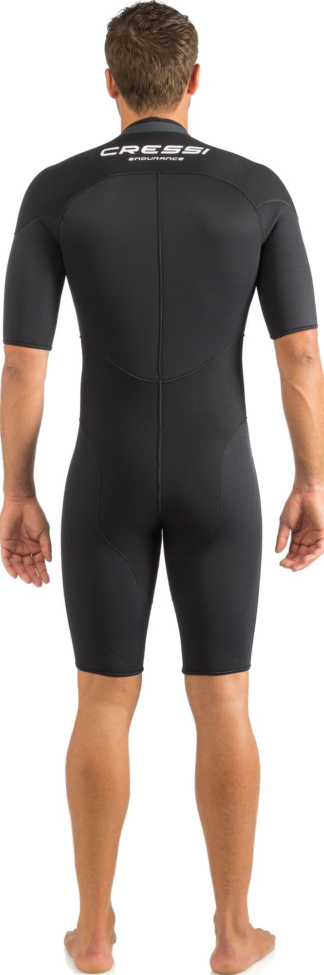 Cressi Endurance Man Shorty Wetsuit 3 mm - Neoprene Shorty 3 mm for Men Divers and Snorkelers, Black/Grey