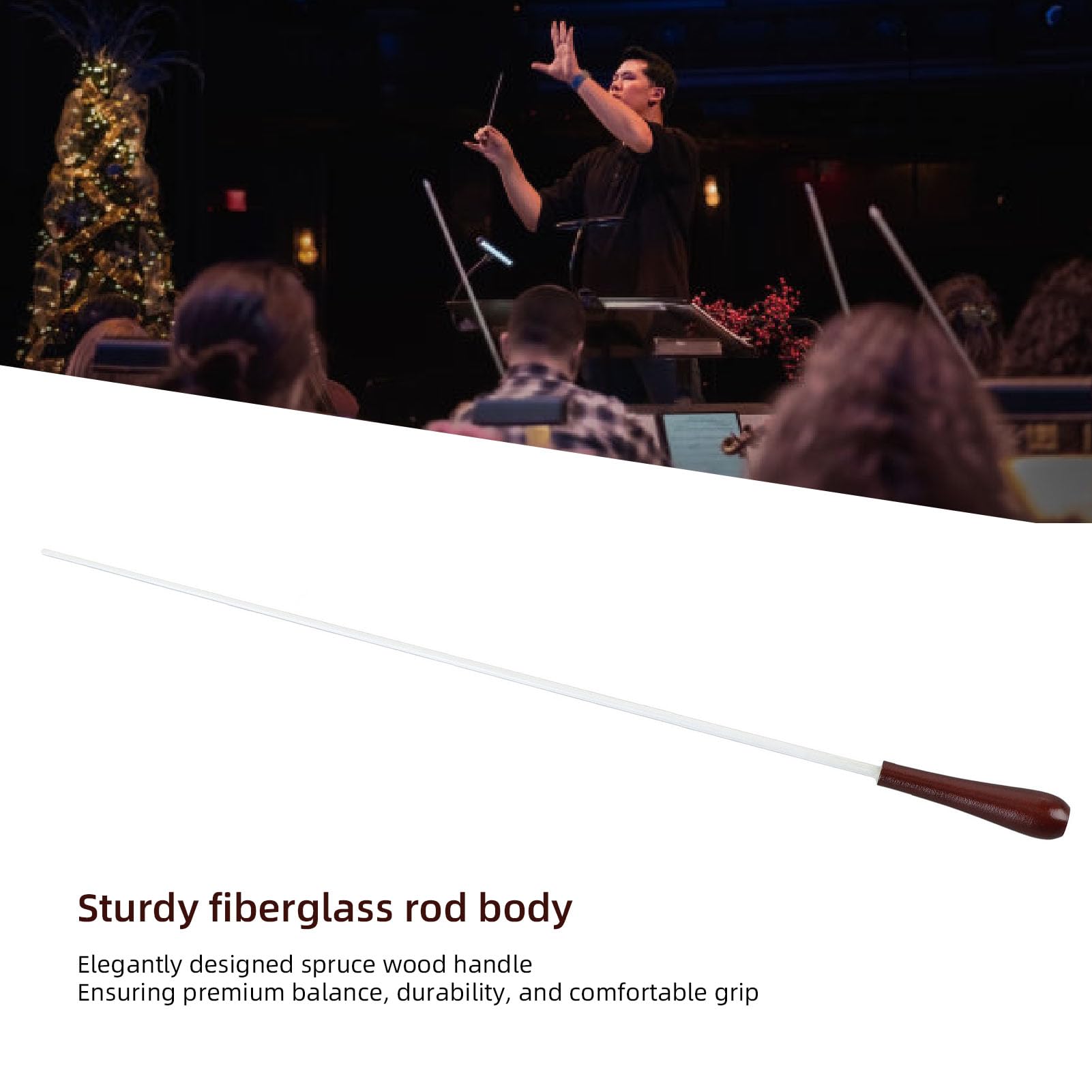 15,4 -Zoll -Musik Leitete Stab, Musikstab, Orchester Baton Band Dirigent Baton mit Fichtenholzhandle und Lagerhülle für Orchester, Musikprofis für Orchester -Dirigenten